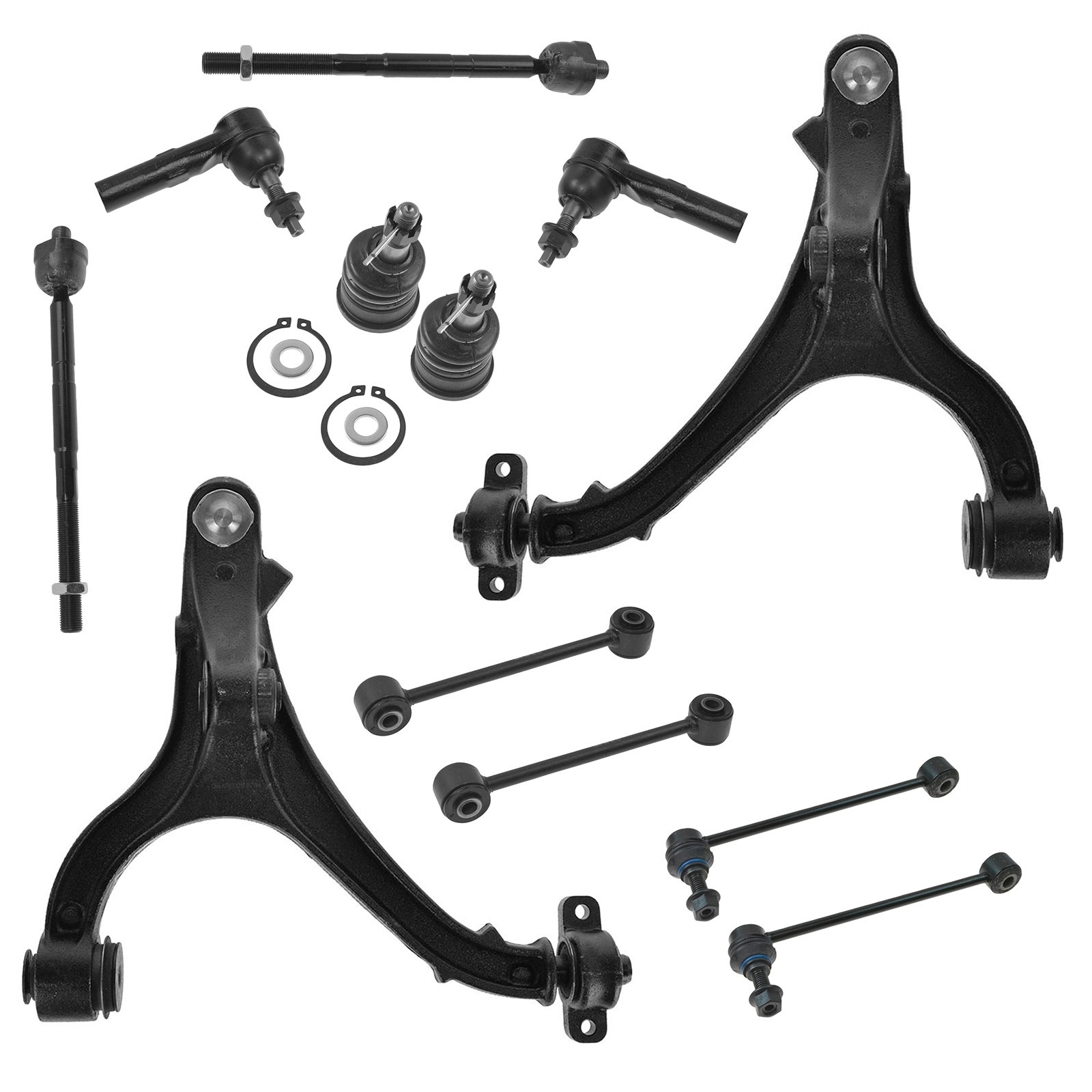 Trq 12 Piece Steering & Suspension Service Kit With Lower Control Arms For 05-10 Grand Cherokee