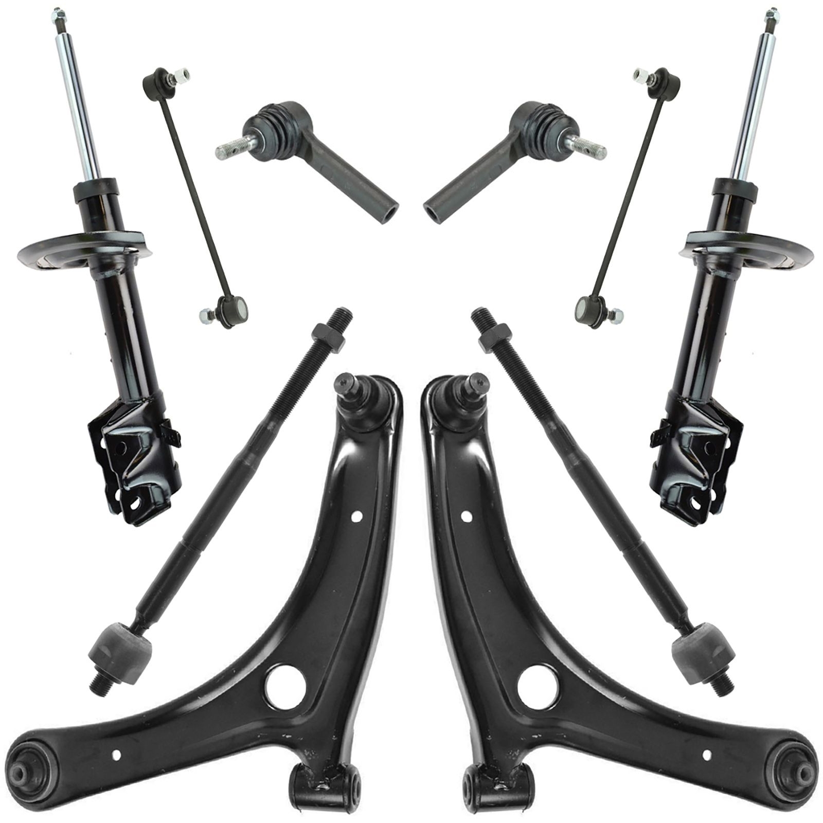 Trq 10 Piece Steering & Suspension Service Kit With Strut & Spring Assemblies For 07-10 Compass Trq 10 Piece Steering & Suspension Service Kit With Strut & Spring Assemblies For 07-10 Compass