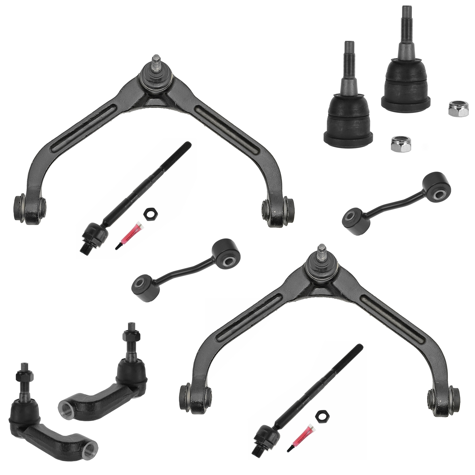 Trq 10 Piece Steering & Suspension Service Kit With Upper Control Arms For 06-07 Liberty,