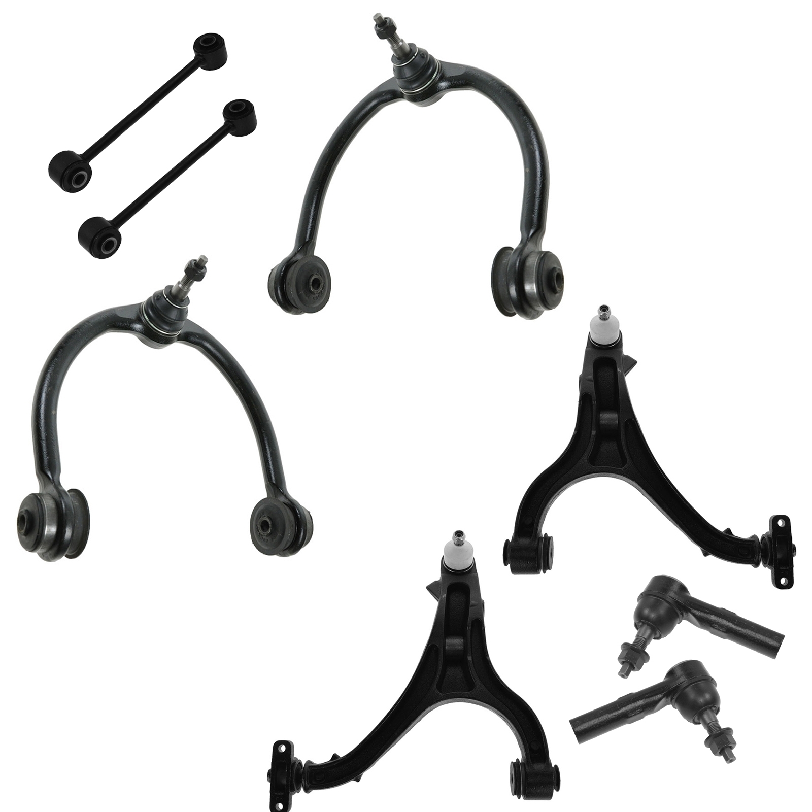 Trq 8 Piece Steering & Suspension Service Kit With Upper & Lower Control Arms For 05-10 Grand Trq 8 Piece Steering & Suspension Service Kit With Upper & Lower Control Arms For 05-10 Grand