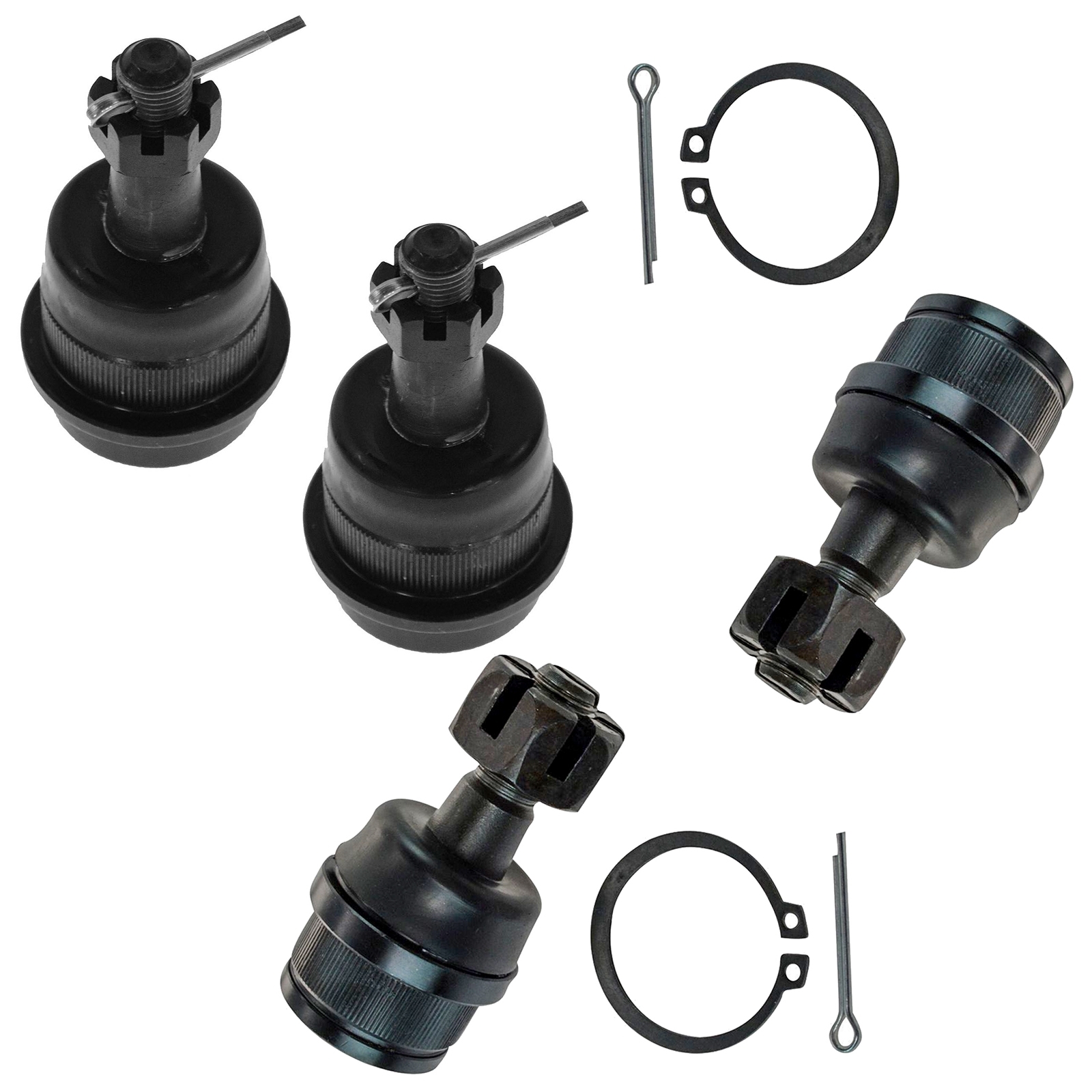 Trq 4 Piece Upper & Lower Ball Joint Set For 07-18 Wrangler Jk Front Driver & Passenger Side 99-04 Trq 4 Piece Upper & Lower Ball Joint Set For 07-18 Wrangler Jk Front Driver & Passenger Side 99-04