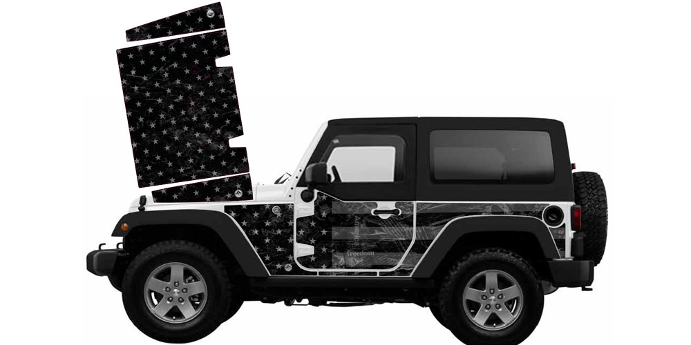 Mek Magnet Black Flag Removable Magnetic Hood Trail Armor For 2007-2018 Jeep Wrangler Jk | 07-18 Mek Magnet Black Flag Removable Magnetic Hood Trail Armor For 2007-2018 Jeep Wrangler Jk | 07-18