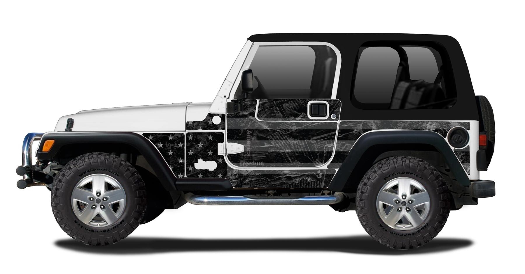 Mek Magnet Black Flag Removable Wraps Magnetic Armor For 1997-2006 Jeep Wrangler Tj | 97-06 Jeep Mek Magnet Black Flag Removable Wraps Magnetic Armor For 1997-2006 Jeep Wrangler Tj | 97-06 Jeep