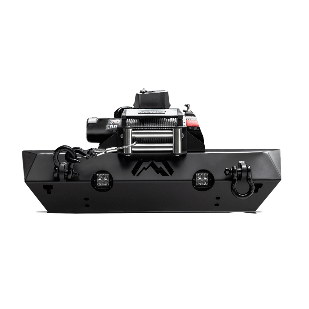 Fab Fours Jk Hardcore Stubby Front Winch Bumper, No Guard, Bare | 2007-2018 Jeep Wrangler JK &