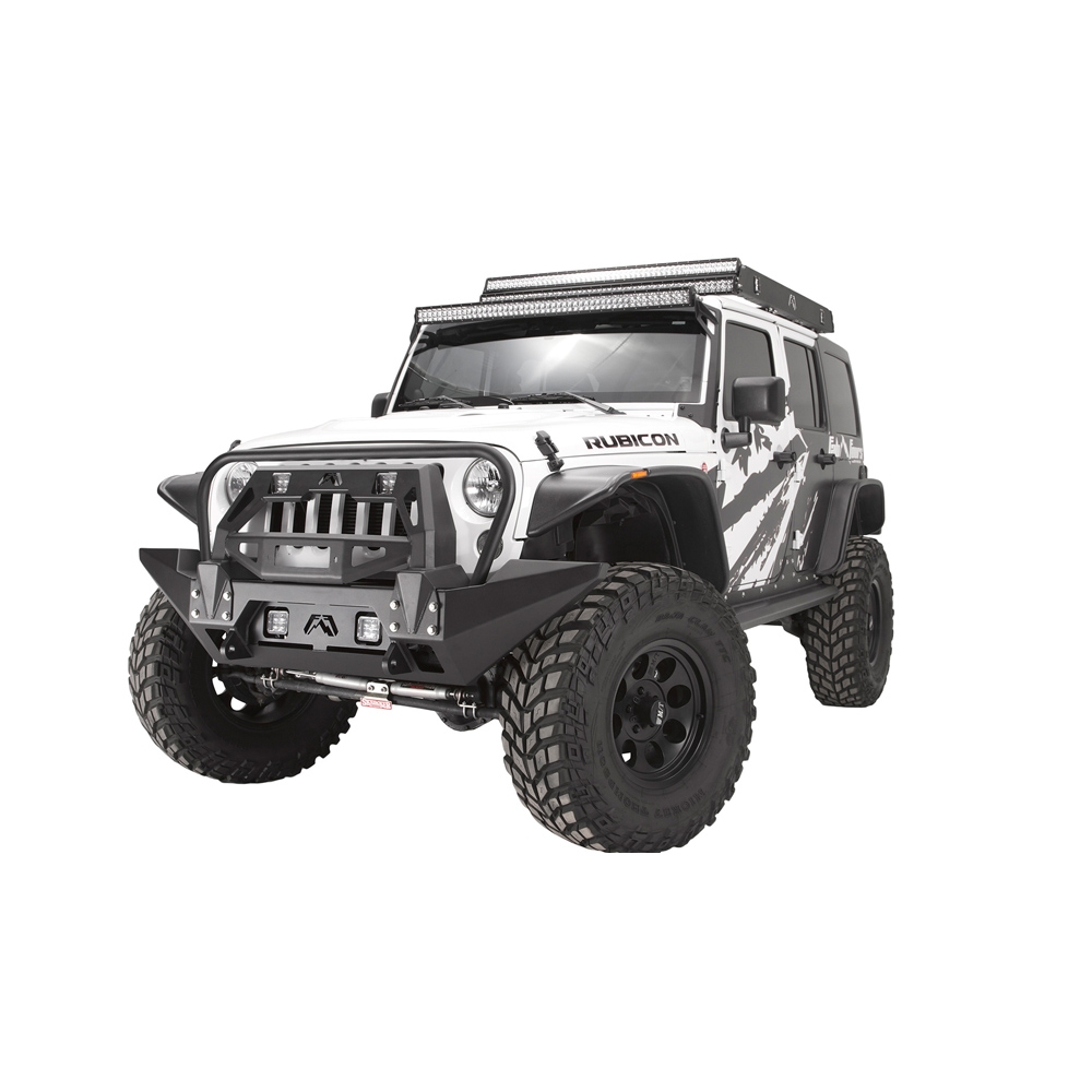 Fab Fours Full Metal Jacket Winch Modifier, Bare Steel | 2007-2018 Jeep Wrangler JK & Wrangler JK