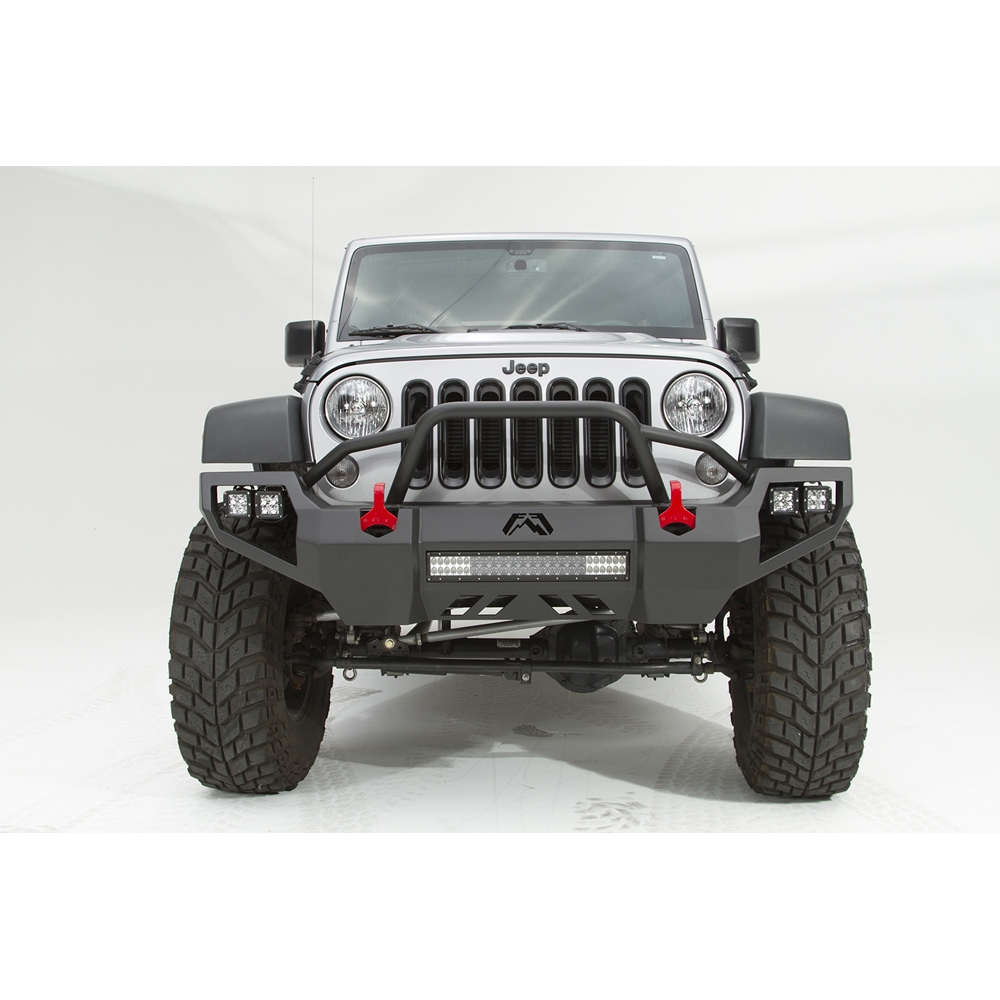 Fab Fours Jk Vengeance Front Bumper With Pre-Runner Guard, Bare | 2007-2018 Jeep Wrangler JK &