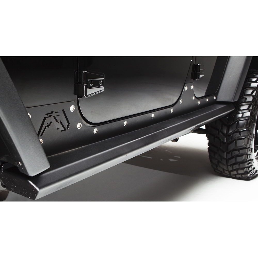 Fab Fours Rock Sliders, Jk4D, Bare Steel, Pair | 2007-2018 Jeep Wrangler JK Unlimited, JK07-G1250-B