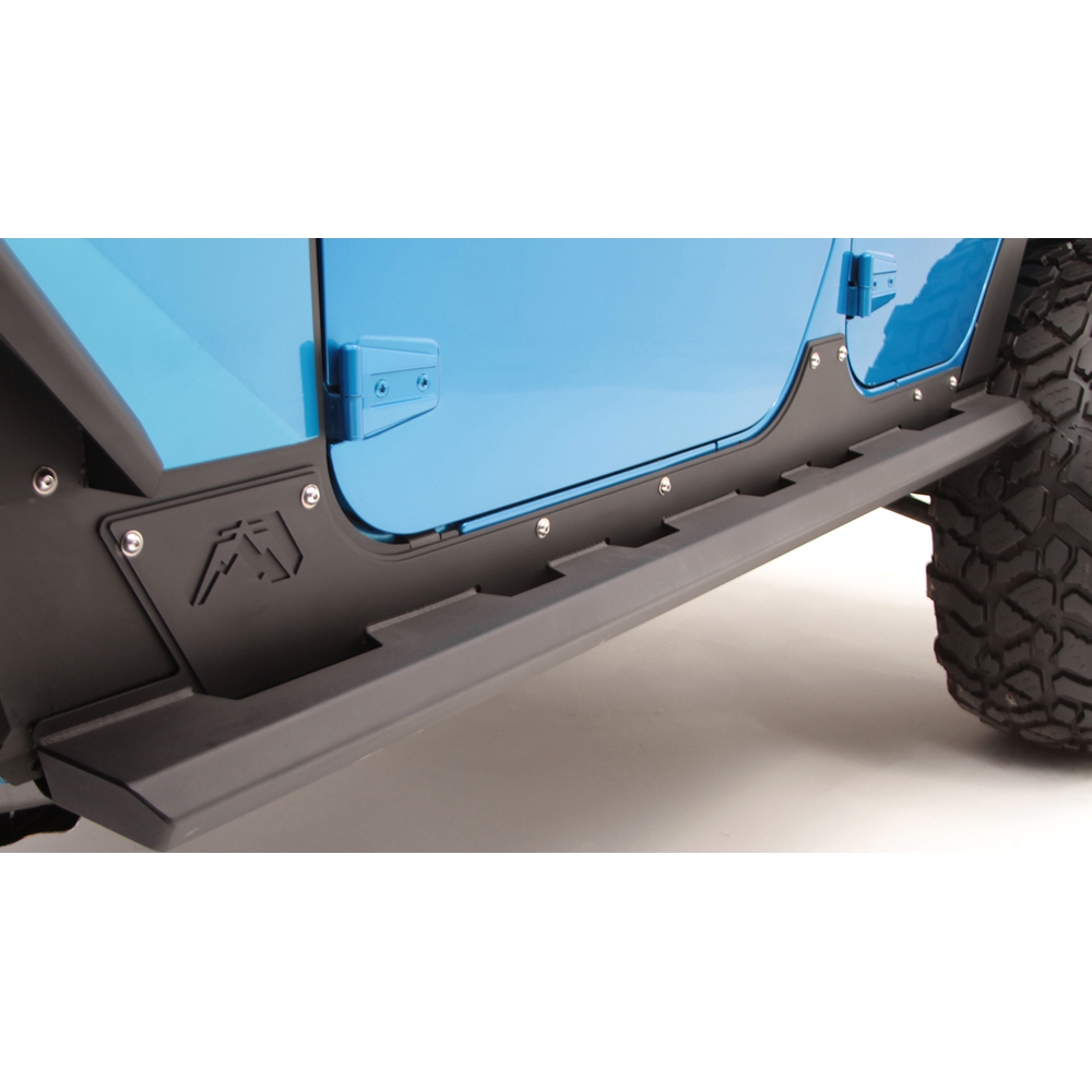 Fab Fours Light Rock Sliders, Jk4D, Bare Steel, Pair | 2007-2018 Jeep Wrangler JK Unlimited,