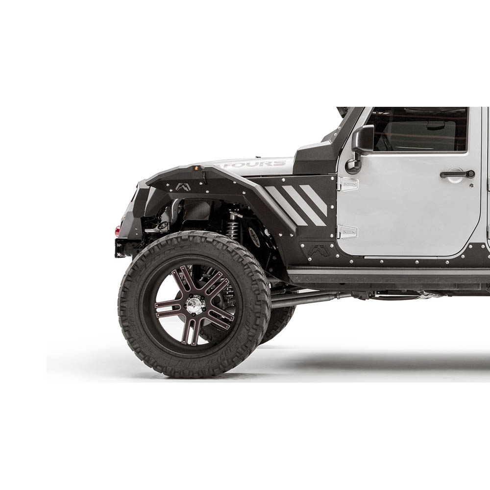 Fab Fours Front High Arching Fender Flares, Bare Steel, Pair | 2007-2020 Jeep JK/JKU/JL/JLU/JT,