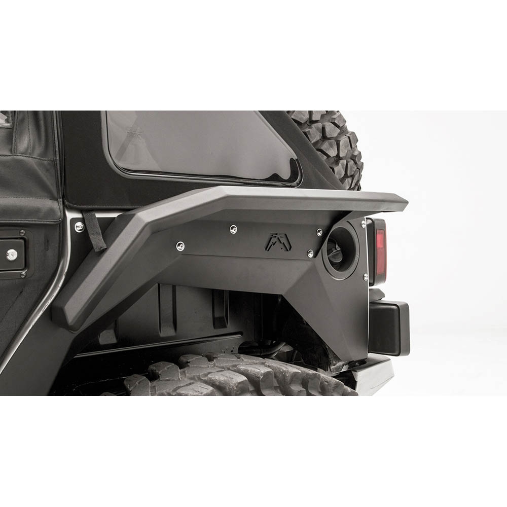 Fab Fours Rear High Arching Fender Flare, Bare Steel, Pair | 2007-2019 Jeep Wrangler JKU/JLU,