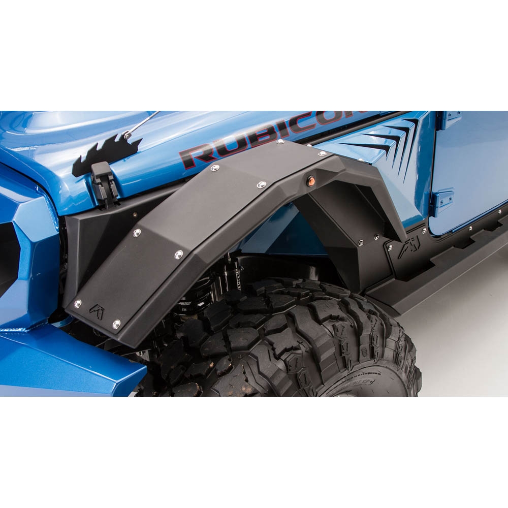Fab Fours Front Wide Flares, Bare Steel, Pair | 2007-2020 Jeep JK/JKU/JL/JLU/JT, JK1006-B