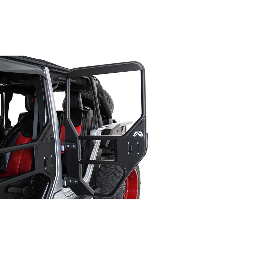 Fab Fours Jk Rear Tube Doors, Bare Steel, Pair | 2007-2018 Jeep Wrangler JK Unlimited, JK1031-B