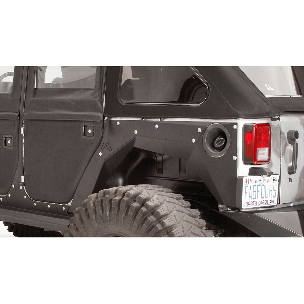 Fab Fours Rear Fender Base, Jk2D, Black Powdercoat, Pair | 2007-2018 Jeep Wrangler JK 2-Door,