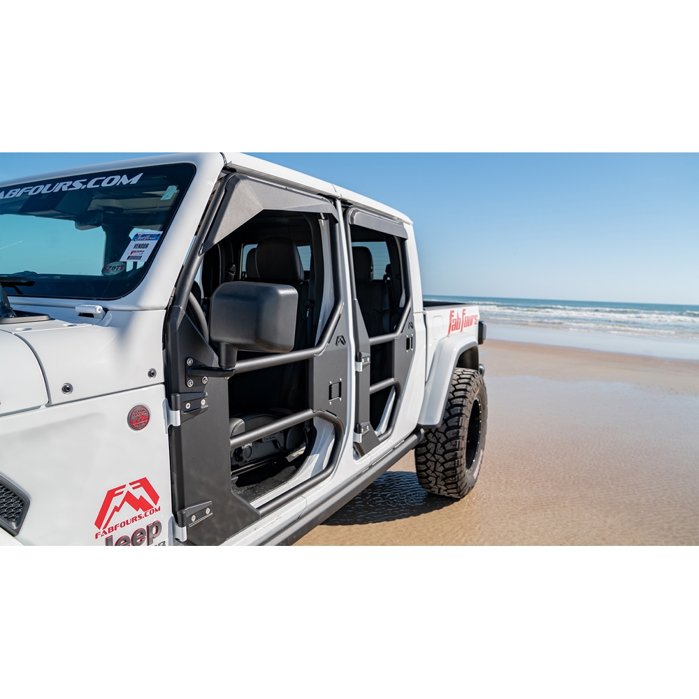 Fab Fours Jl/jt Front Full Tube Doors, Bare Steel, Pair | 2018-2020 Jeep Wrangler JL/JLU &