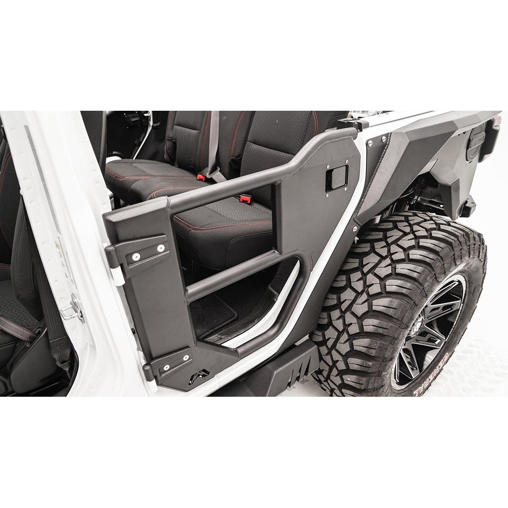 Fab Fours Jl/jt Rear Half Tube Doors, Bare Steel, Pair | 2018-2020 Jeep Wrangler JLU & Gladiator