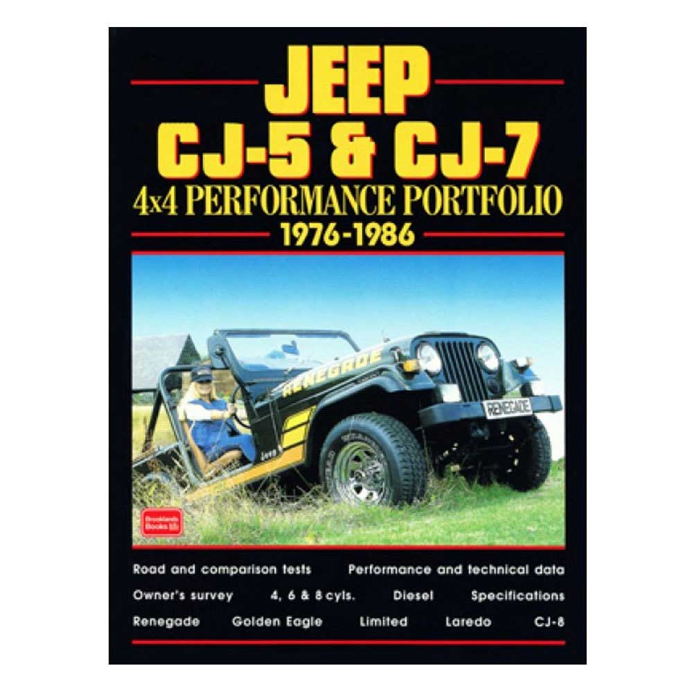 Fits: 1976-1983 Jeep Cj5 1976-1986 Jeep Cj7 Description: The Cartech Jeep Cj5 & Cj7 4X4 Performance Portfolio Contains Road Tests, Comparison Tests, Specification And Technical Data. This Portfolio Also Contains The Off-Road Reports And The New Model Introductions. Product Details: Pages: 140 Size: 8 X 10.75 (Inches) Format: Paperback Illustrations: 250 B/w Photos Publisher: Marston Book Services, Ltd Isbn: 9781855204188 Parts Included: (1) Cartech Manual - Jeep Cj5 & Cj7 4X4 Performance Portfolio Years Covered: 1976, 1977, 1978, 1979, 1980, 1981, 1982, 1983, 1984, 1985 And 1986