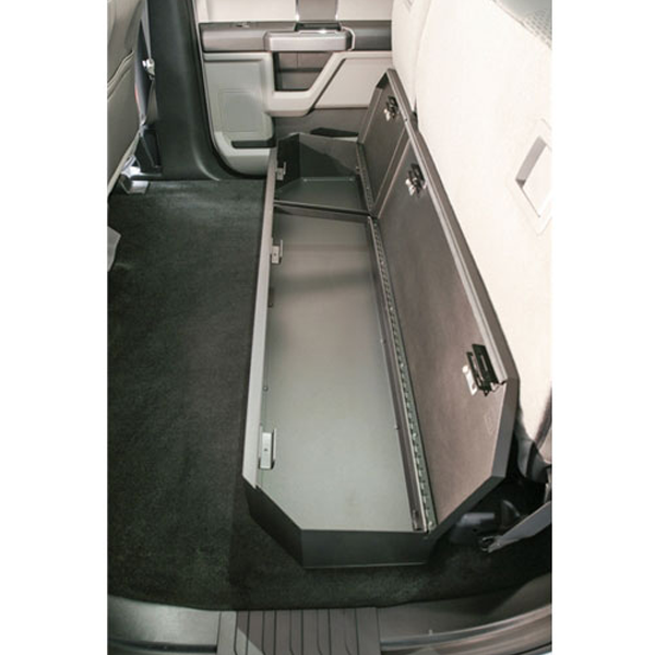 Tuffy Under Rear Seat Lockbox, Black Steel | 2015-2017 Ford F-150 SuperCrew Crew Cab, 316-01 Tuffy Under Rear Seat Lockbox, Black Steel | 2015-2017 Ford F-150 SuperCrew Crew Cab, 316-01