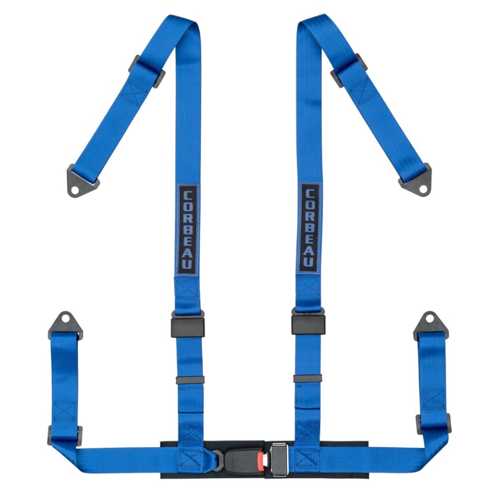 Corbeau 2 Inch Harness Belt 4 Point Blue Bolt-In | Fits Jeep Corbeau Seats, 44005B