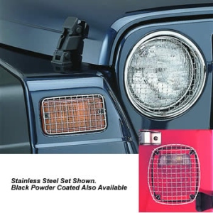 Rugged Ridge Stone Guard Set, Stainless Steel 6 Pcs | 1987-1995 Jeep Wrangler YJ, 7425 Rugged Ridge Stone Guard Set, Stainless Steel 6 Pcs | 1987-1995 Jeep Wrangler YJ, 7425