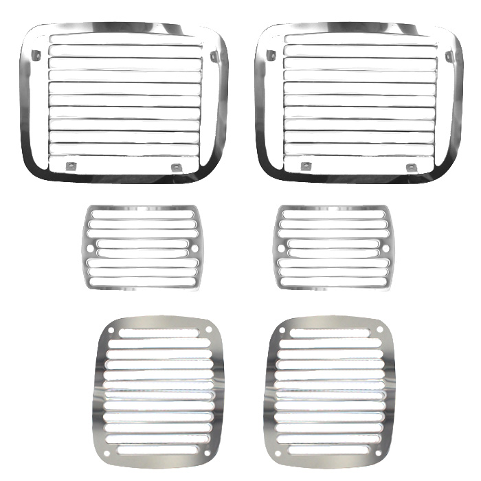 Rugged Ridge Stone Guard Set, Stainless Steel | 1987-1995 Jeep Wrangler YJ, 7426 Rugged Ridge Stone Guard Set, Stainless Steel | 1987-1995 Jeep Wrangler YJ, 7426