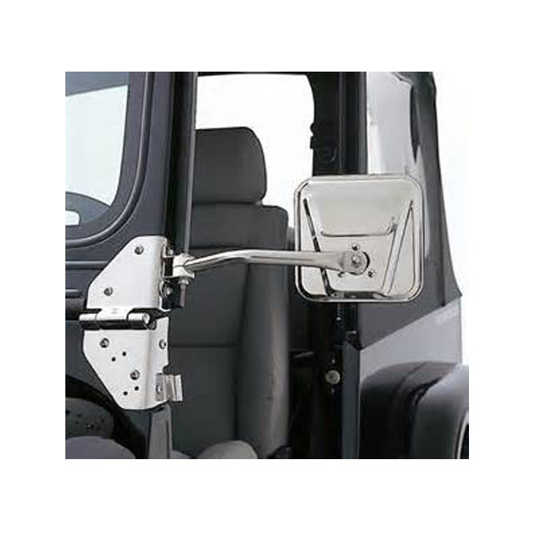 Rampage Side Mirrors, Stainless Steel, Pair | 1976-1995 Jeep Wrangler YJ, CJ5, CJ7 & CJ8 Scrambler, Rampage Side Mirrors, Stainless Steel, Pair | 1976-1995 Jeep Wrangler YJ, CJ5, CJ7 & CJ8 Scrambler,