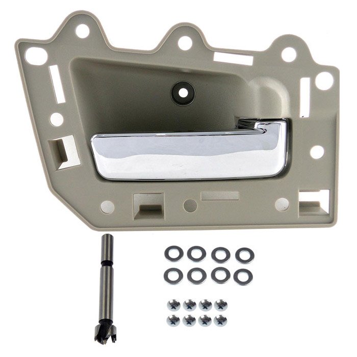 Dorman Front Interior Door Handle, Right Side, Beige With Chrome Lever | 2005-2010 Jeep Grand Dorman Front Interior Door Handle, Right Side, Beige With Chrome Lever | 2005-2010 Jeep Grand