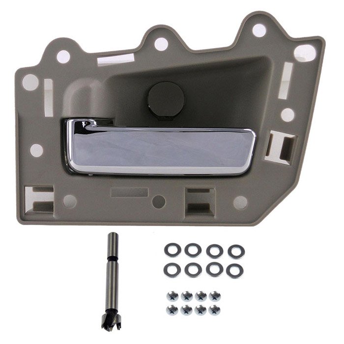 Dorman Rear Interior Door Handle, Left Side, Beige With Chrome Lever | 2005-2010 Jeep Grand Dorman Rear Interior Door Handle, Left Side, Beige With Chrome Lever | 2005-2010 Jeep Grand