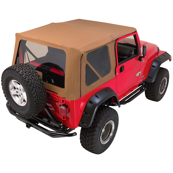 Rampage Factory Replacement Soft Top, Upper Door Skins, Tinted Windows, in Spice Brown | 1997-2006