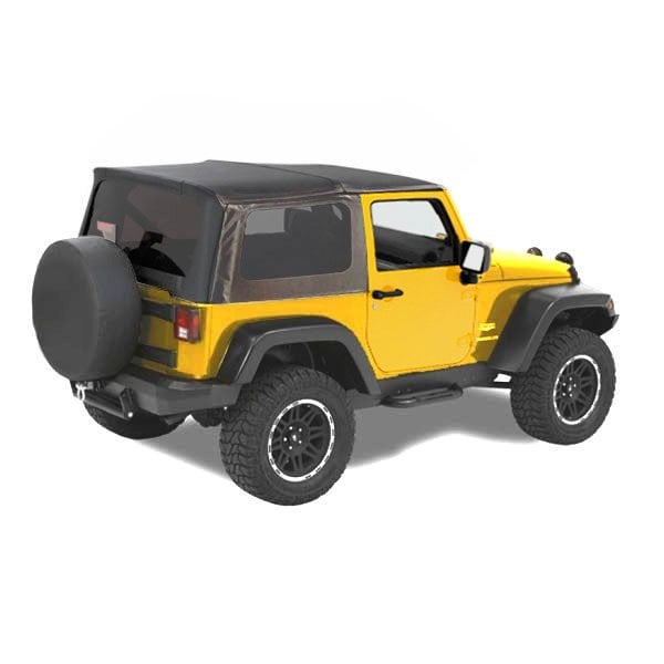 Rampage Factory Replacement Sailcloth Soft Top With Tinted Windows, Black Diamond | 2007-2009 Jeep