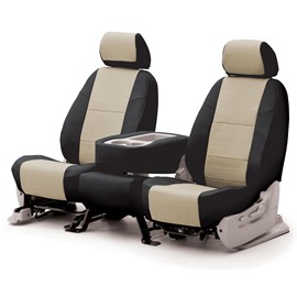 Coverking Front Bucket Seat Cover, Premium Leatherette Black On Beige | 1986-1987 Jeep Wagoneer , Coverking Front Bucket Seat Cover, Premium Leatherette Black On Beige | 1986-1987 Jeep Wagoneer ,