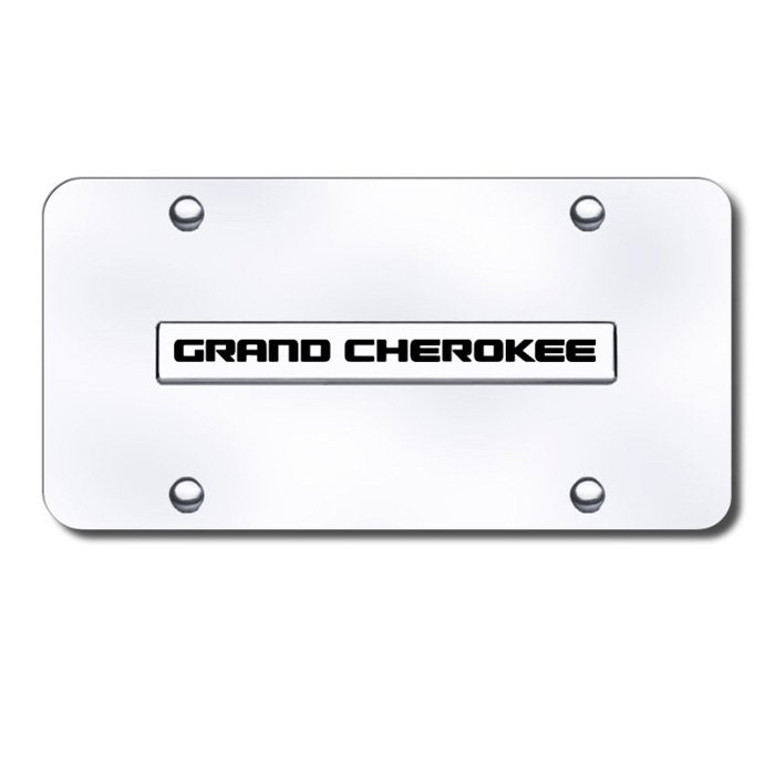 Au-Tomotive Gold 3D License Plate With Jeep Grand Cherokee Logo On Rectangular, Stainless Steel, Au-Tomotive Gold 3D License Plate With Jeep Grand Cherokee Logo On Rectangular, Stainless Steel,