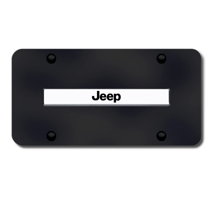 Au-Tomotive Gold 3D License Plate With Jeep Logo On Rectangular, Black Powder Coated, AGI-JEENCB Au-Tomotive Gold 3D License Plate With Jeep Logo On Rectangular, Black Powder Coated, AGI-JEENCB