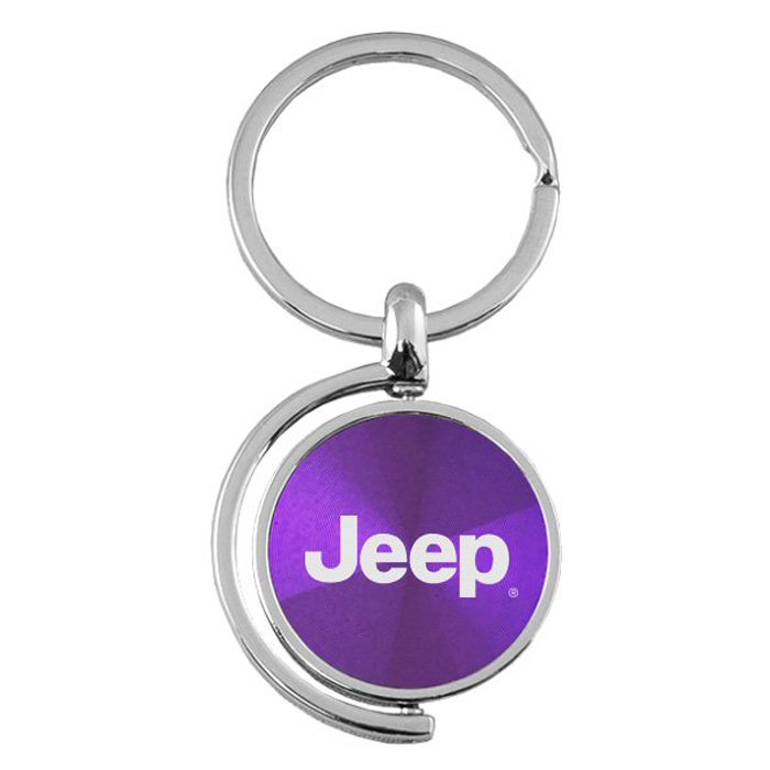 Au-Tomotive Gold Double Sided Spinning Keychain With Jeep Logo, Round, Purple, AGI-KC1025JEE-PUR Au-Tomotive Gold Double Sided Spinning Keychain With Jeep Logo, Round, Purple, AGI-KC1025JEE-PUR