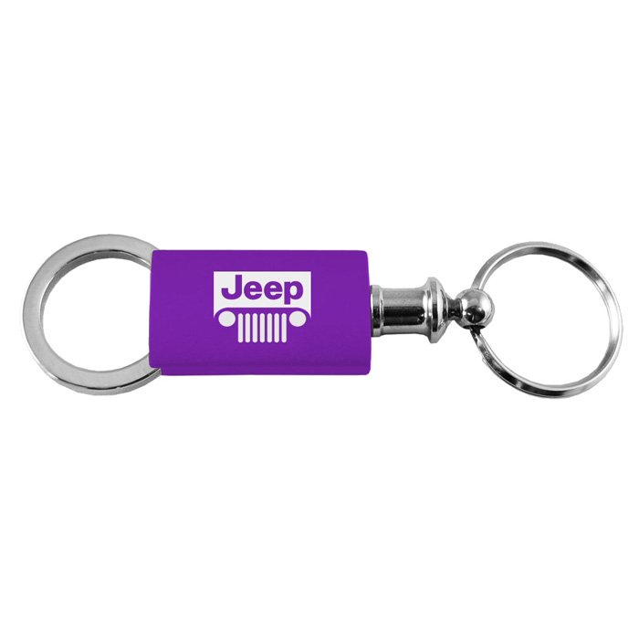 Au-Tomotive Gold Anodized Aluminum Valet Keychain With Jeep Grille Logo, Purple, AGI-KC3718JEEG-PUR Au-Tomotive Gold Anodized Aluminum Valet Keychain With Jeep Grille Logo, Purple, AGI-KC3718JEEG-PUR