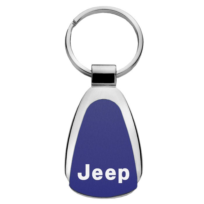 Au-Tomotive Gold Teardrop Keychain With Jeep Logo, Blue, AGI-KCBJEE