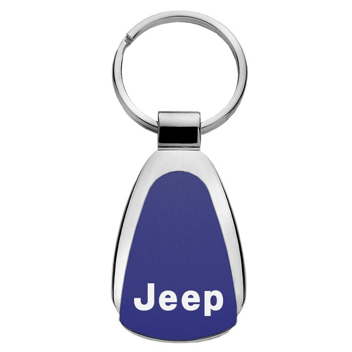 Au-Tomotive Gold Teardrop Keychain With Jeep Logo, Blue, AGI-KCBJEE Au-Tomotive Gold Teardrop Keychain With Jeep Logo, Blue, AGI-KCBJEE