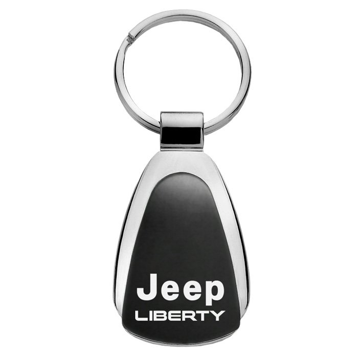 Au-Tomotive Gold Teardrop Keychain With Jeep Liberty Logo, Black, AGI-KCKLIB Au-Tomotive Gold Teardrop Keychain With Jeep Liberty Logo, Black, AGI-KCKLIB