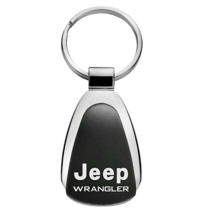 Au-Tomotive Gold Teardrop Keychain With Jeep Wrangler Logo, Black, AGI-KCKWRA Au-Tomotive Gold Teardrop Keychain With Jeep Wrangler Logo, Black, AGI-KCKWRA
