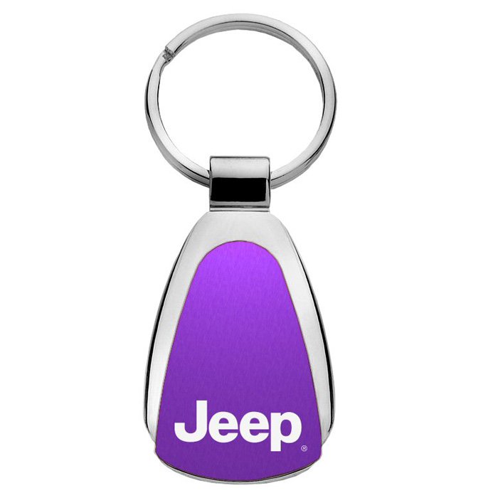 Au-Tomotive Gold Teardrop Keychain With Jeep Logo, Purple, AGI-KCPURJEE