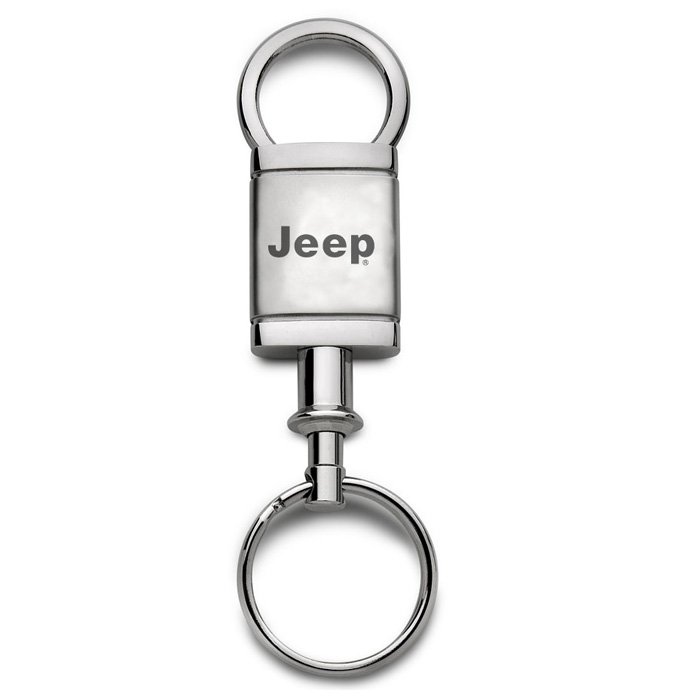 Au-Tomotive Gold Satin Chrome Valet Keychain With Jeep Logo, AGI-KCVJEE Au-Tomotive Gold Satin Chrome Valet Keychain With Jeep Logo, AGI-KCVJEE