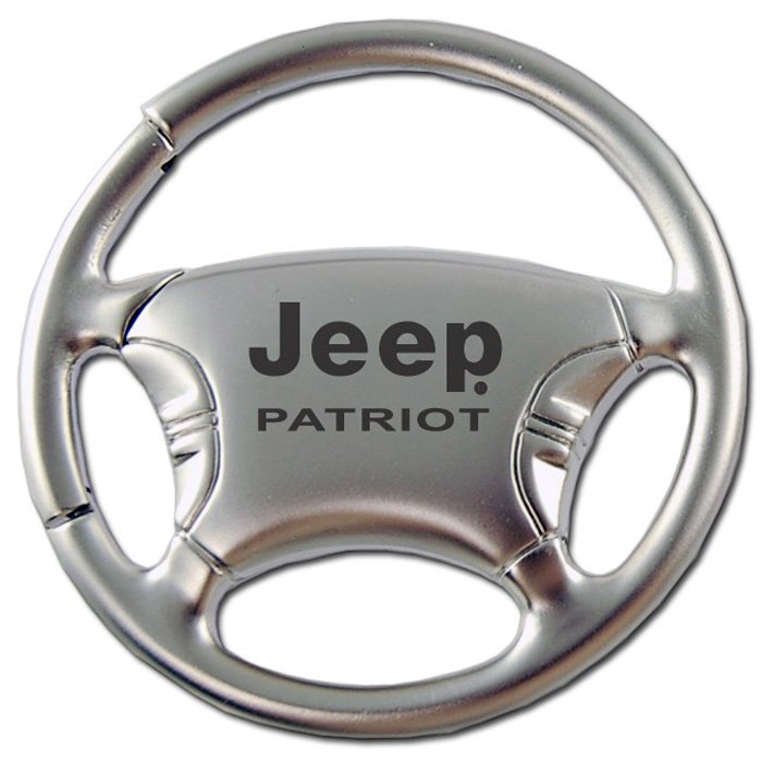 Au-Tomotive Gold Steering Wheel Keychain With Jeep Patriot Logo, Chrome, AGI-KCWPAR Au-Tomotive Gold Steering Wheel Keychain With Jeep Patriot Logo, Chrome, AGI-KCWPAR