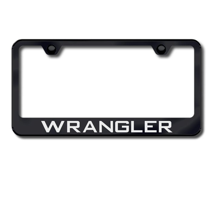 Au-Tomotive Gold Premier Collection License Plate Frame With Etched Wrangler Logo, Black, Au-Tomotive Gold Premier Collection License Plate Frame With Etched Wrangler Logo, Black,