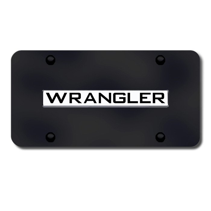 Jeep Au-Tomotive Gold 3D License Plate With Wrangler Logo On Rectangular, Black Powder Coated, Jeep Au-Tomotive Gold 3D License Plate With Wrangler Logo On Rectangular, Black Powder Coated,