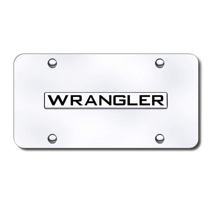 Jeep Au-Tomotive Gold 3D License Plate With Wrangler Logo On Rectangular, Stainless Steel, Jeep Au-Tomotive Gold 3D License Plate With Wrangler Logo On Rectangular, Stainless Steel,