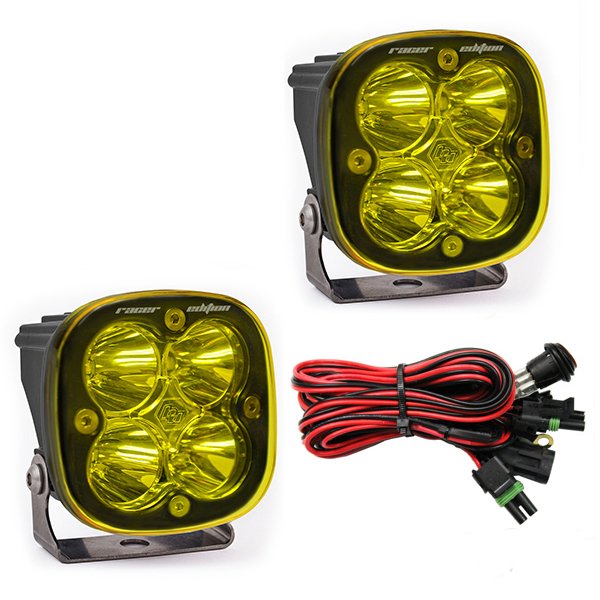 Baja Designs Squadron Racer Edition Spot Beam Led Lights, Black With Amber Lens, Pair, BAJA-727811 Baja Designs Squadron Racer Edition Spot Beam Led Lights, Black With Amber Lens, Pair, BAJA-727811