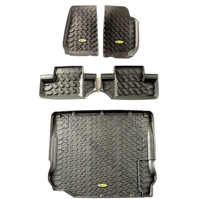 Bestop Front, Rear And Cargo Floor Liner Kit, Black (5-Pieces) | 2011-2013 Jeep Wrangler JK (2-Door Bestop Front, Rear And Cargo Floor Liner Kit, Black (5-Pieces) | 2011-2013 Jeep Wrangler JK (2-Door