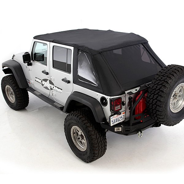 Smittybilt Bowless Combo Soft Top With Tinted Windows, Black Diamond | 2007-2015 Jeep Wrangler Smittybilt Bowless Combo Soft Top With Tinted Windows, Black Diamond | 2007-2015 Jeep Wrangler