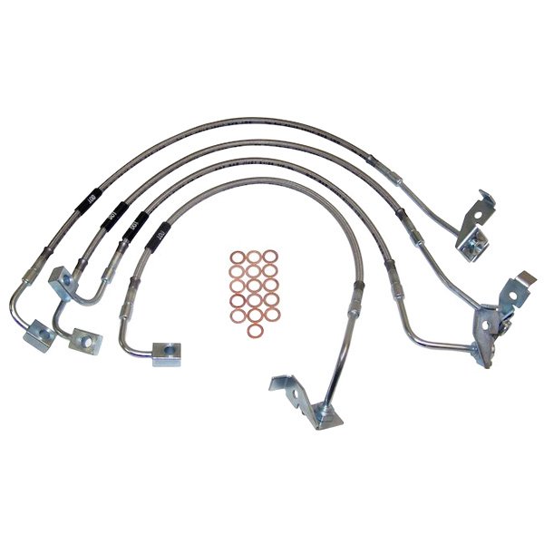 Rt Off-Road Brake Hose Kit, Stainless Steel | 2007-2010 Jeep Wrangler JK & Jeep Wrangler Unlimited Rt Off-Road Brake Hose Kit, Stainless Steel | 2007-2010 Jeep Wrangler JK & Jeep Wrangler Unlimited