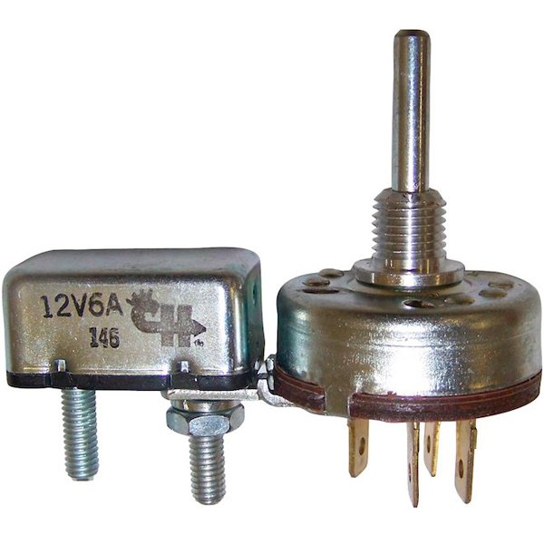 Crown Windshield Wiper Switch | 1973-1975 Jeep CJ5, CJ6, 989940 Crown Windshield Wiper Switch | 1973-1975 Jeep CJ5, CJ6, 989940