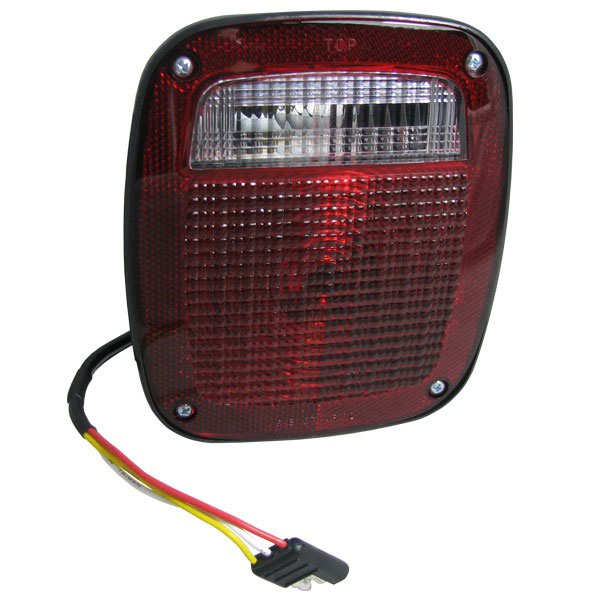 Crown Tail Light Assembly, Red And White, Sold Individually | 1976-1980 Jeep CJ5 & CJ7, 5457198 Crown Tail Light Assembly, Red And White, Sold Individually | 1976-1980 Jeep CJ5 & CJ7, 5457198